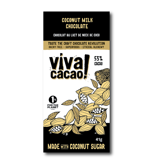 Vegan Coconut Milk Chocolate Bar Made with Coconut Sugar Dairy Free Superfood - Viva Cacao!