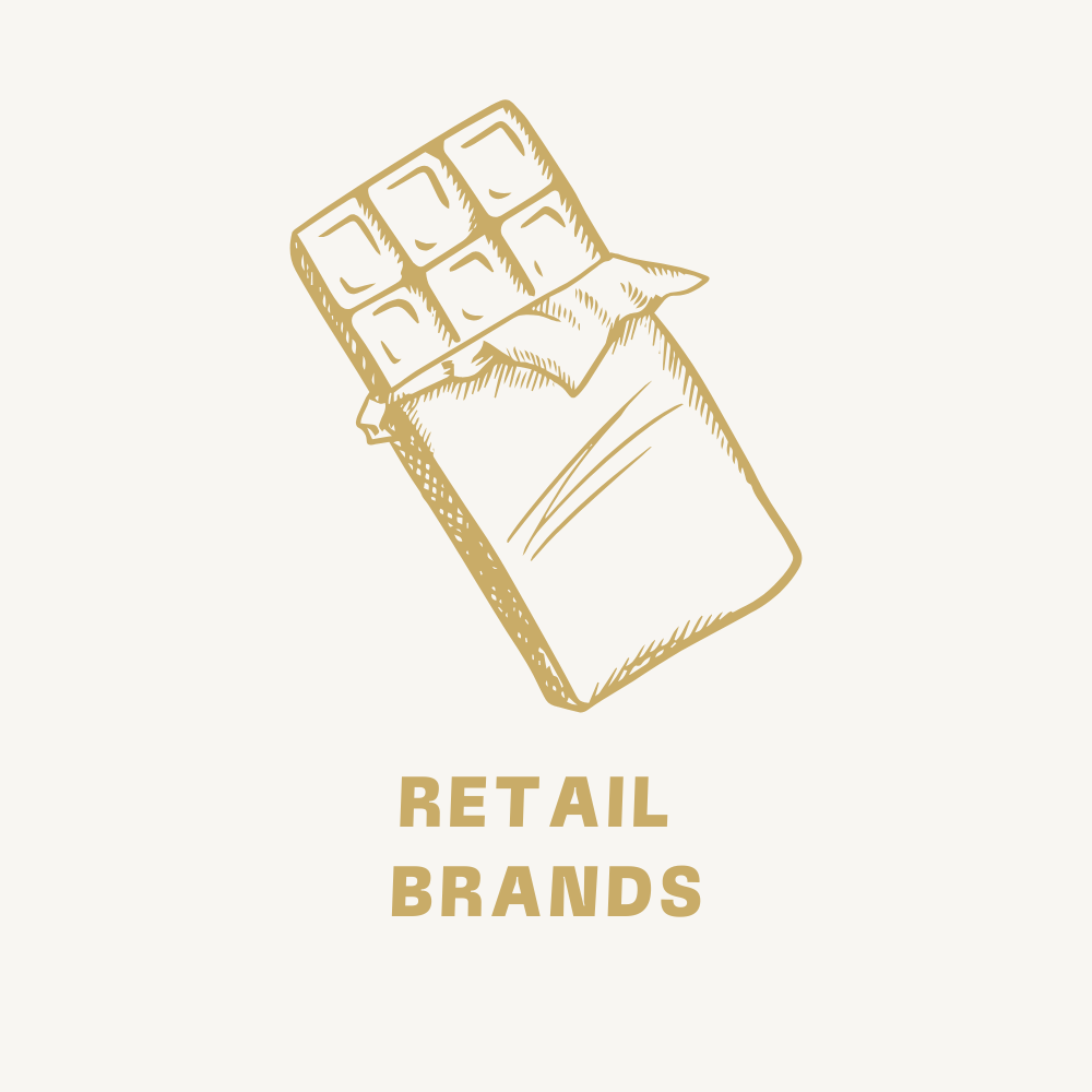 Custom private label chocolate bar for retail brands with unique packaging design