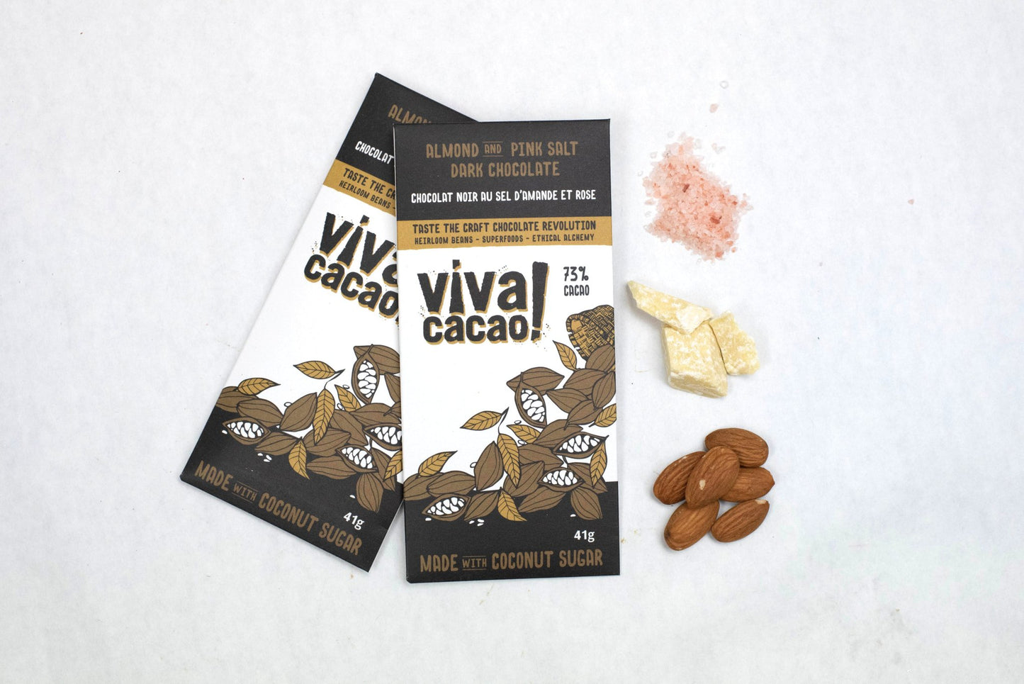 
                  
                    Almond and Pink Salt Chocolate Bar - VIVA CACAO!
                  
                