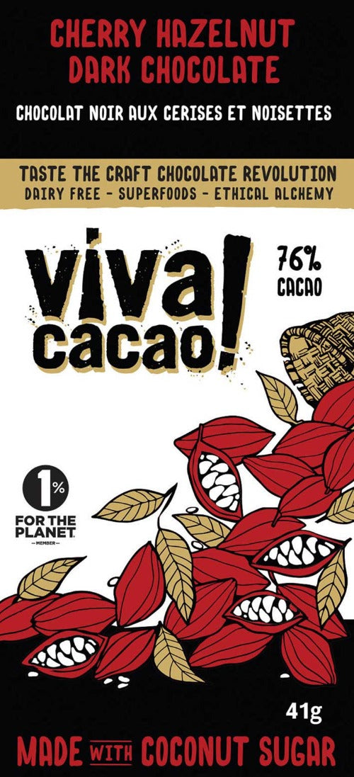 Cherry Hazelnut Limited Edition Dark Chocolate - VIVA CACAO!