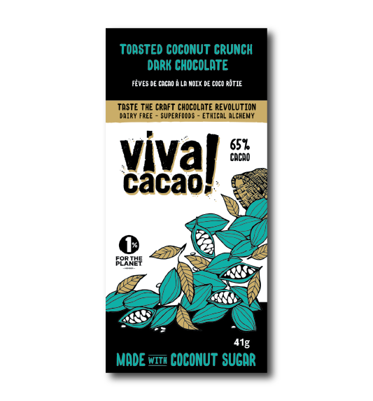 Toasted Coconut Chocolate Bar Made with Coconut Sugar Diary Free Superfood - Viva Cacao!