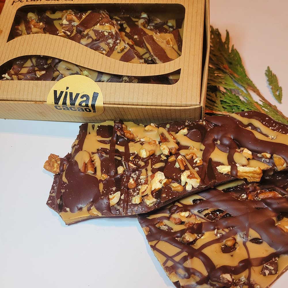 Pecan Salted Caramel Bark - VIVA CACAO!