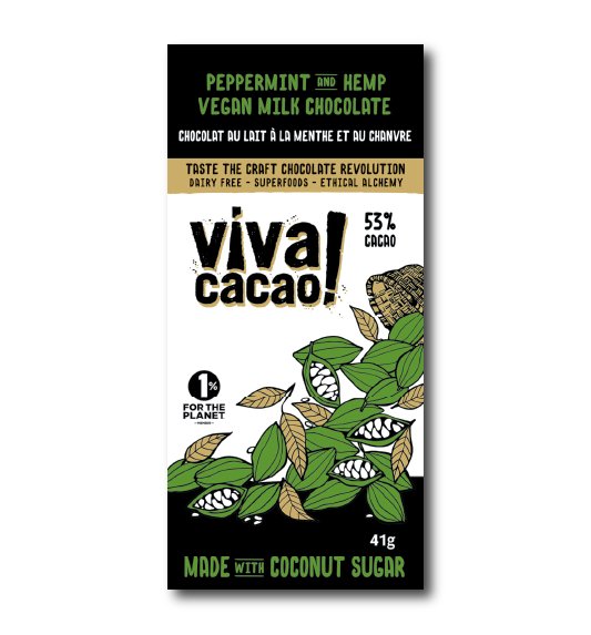 Peppermint and Hemp Chocolate Bar - VIVA CACAO!