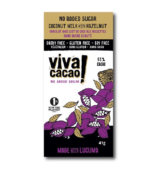 Sugar-Free Milk Chocolate with Hazelnuts Bar - VIVA CACAO!