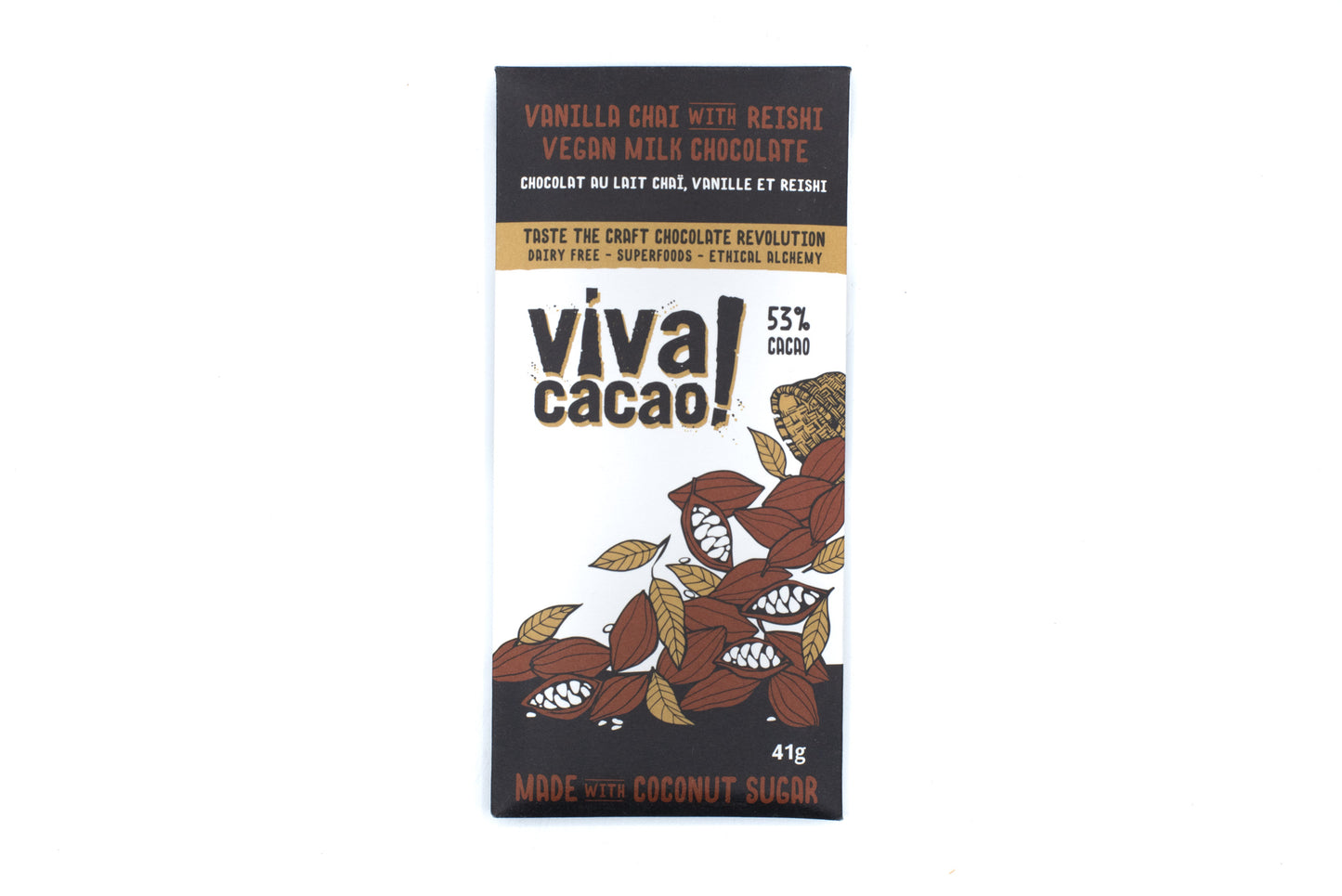 
                  
                    Vanilla Chai Reishi Chocolate Bar - Viva Cacao!
                  
                