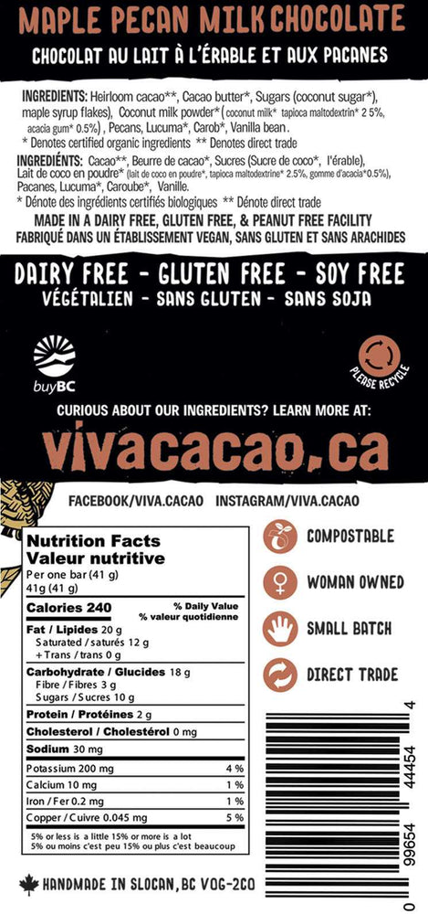 
                  
                    Maple Pecan Milk Chocolate - Viva Cacao!
                  
                